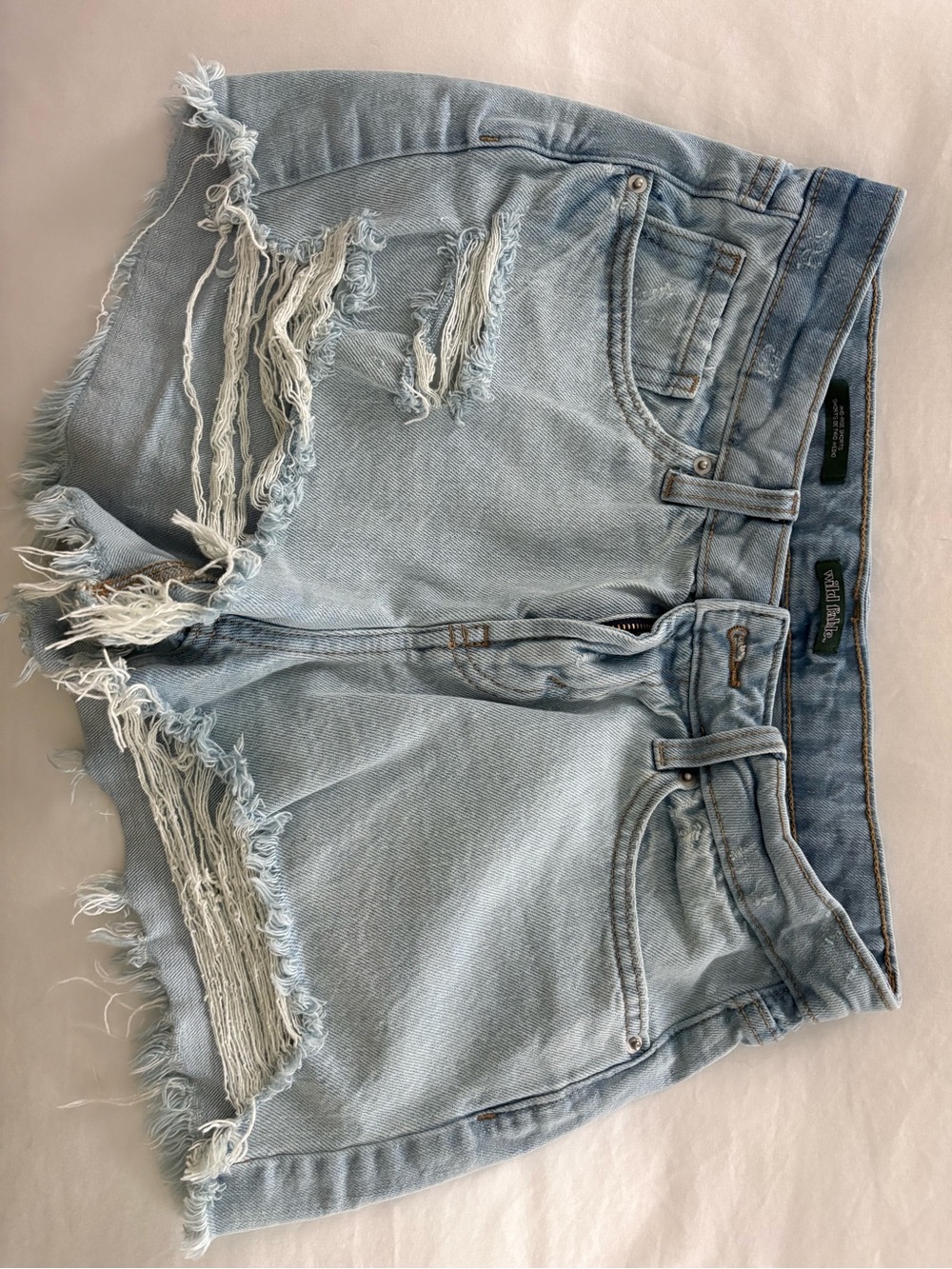 wild fable Light Blue Distressed Frayed Denim Shorts